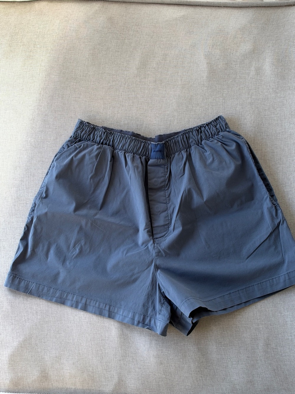 SKIMS Cotton Poplin Boxer Shorts Gray Size S
